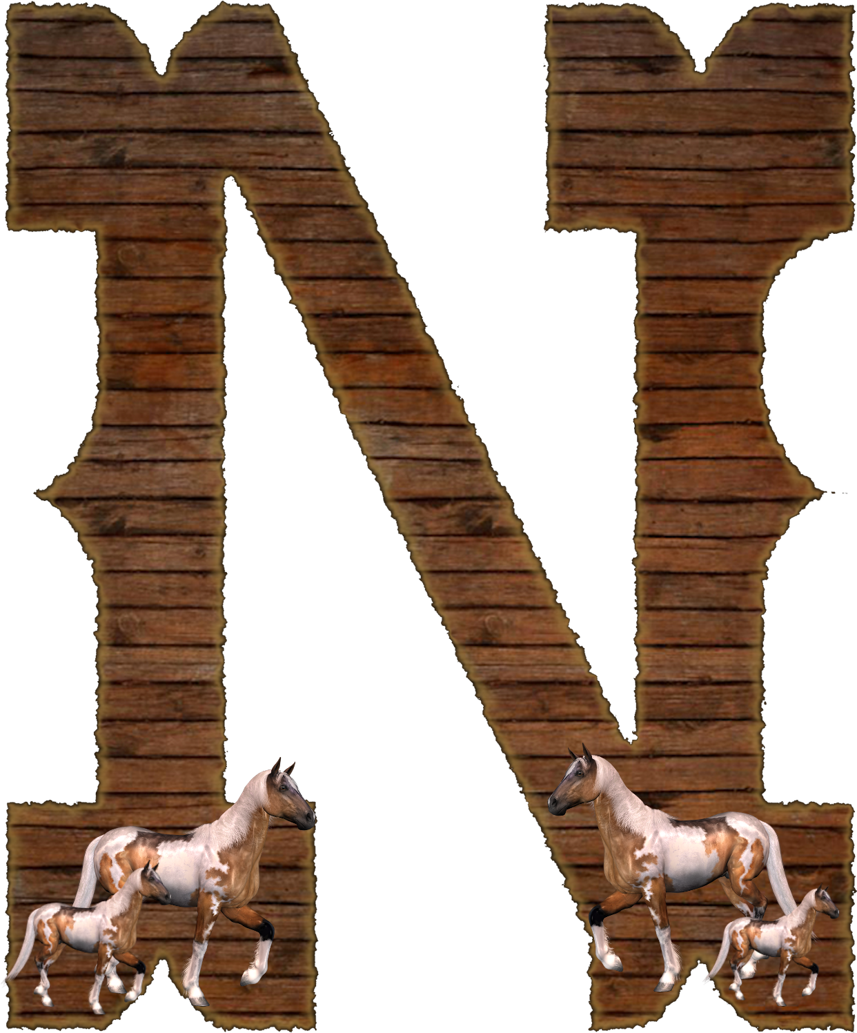 N Open Range, Printable Letters, Cowboy Party, Bulletin Clipart (1524x1524), Png Download