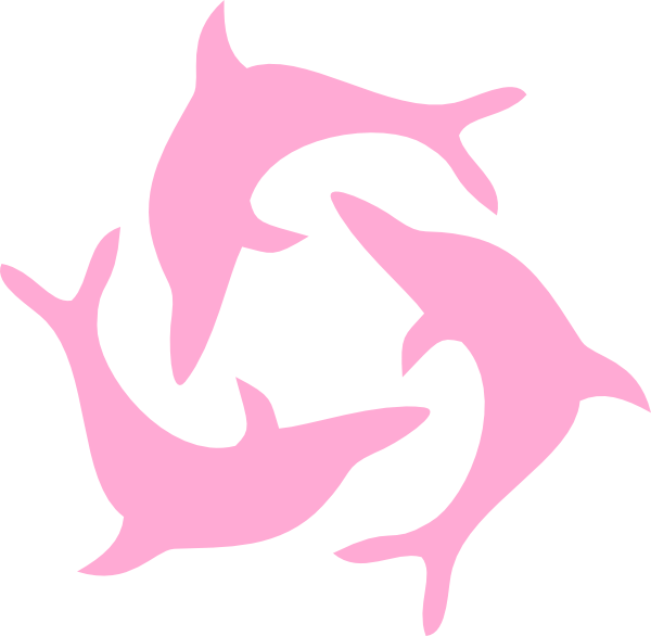 Pink Dolphins Pink Water Clipart (600x586), Png Download