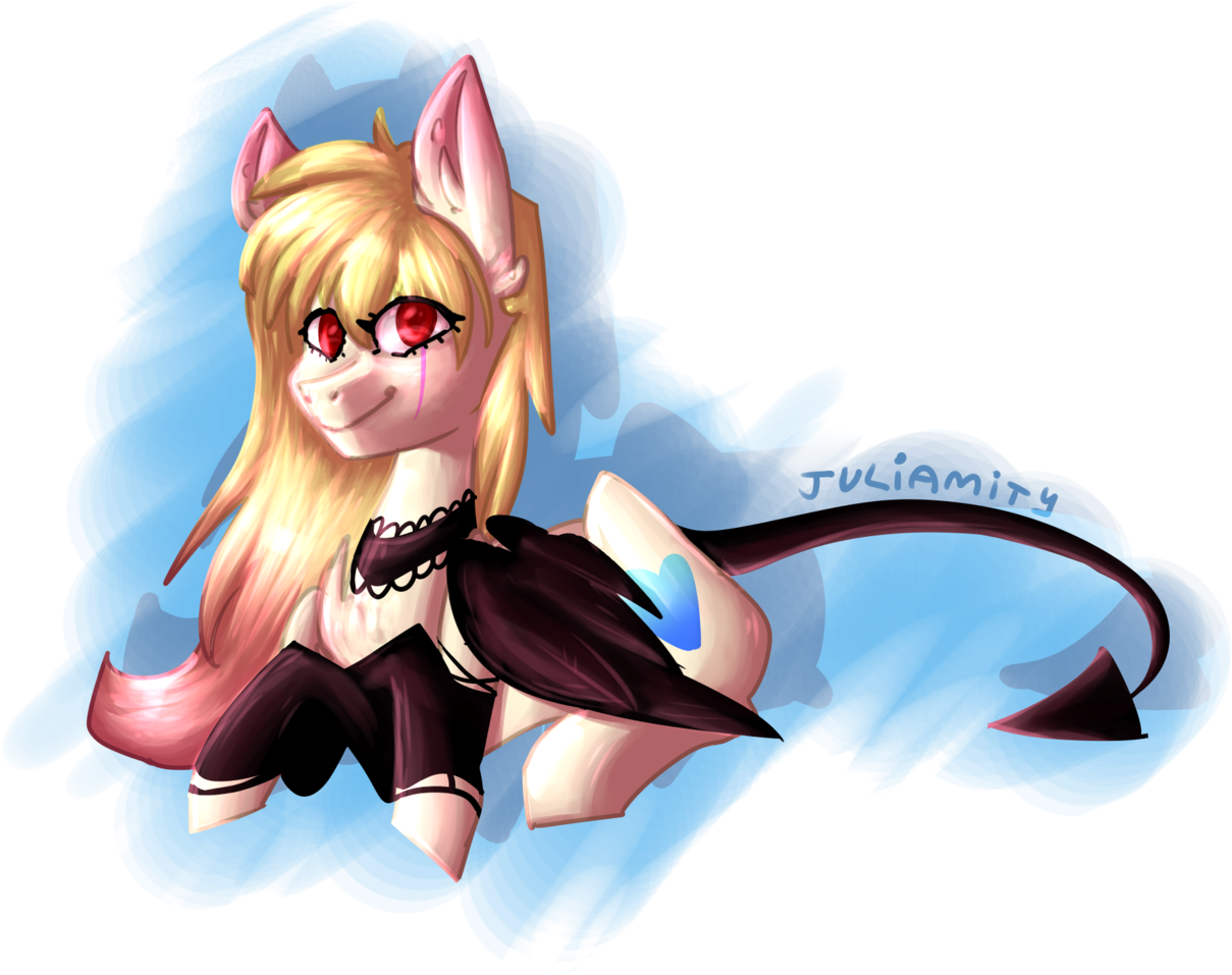 Juliamity, Bat Wings, Choker, Colored Pupils, Demon Clipart (1209x957), Png Download