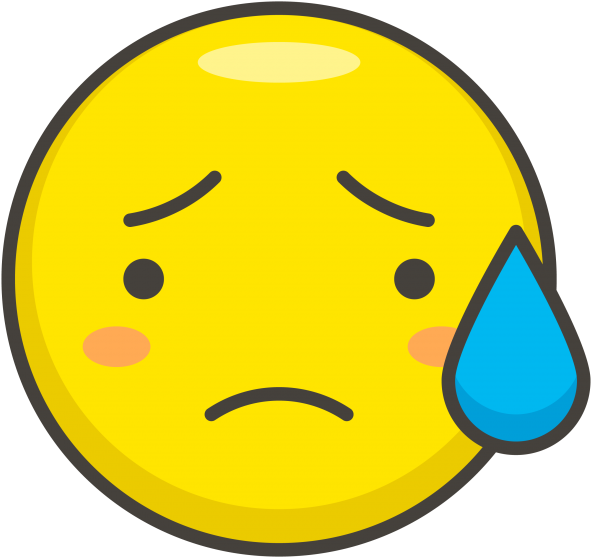 Sad But Relieved Face Emoji Clipart (866x650), Png Download
