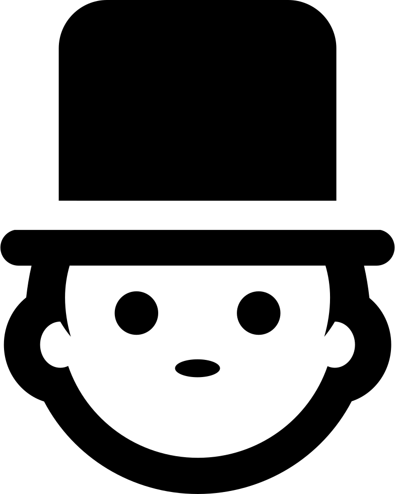 Man Face With Top Hat Comments Clipart (784x980), Png Download