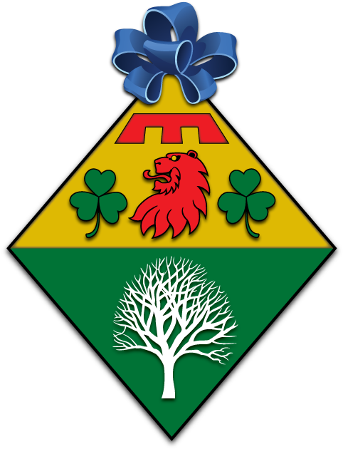 Per Fess, Or And Vert, In Chief Between Two Trefoils Clipart (612x792), Png Download