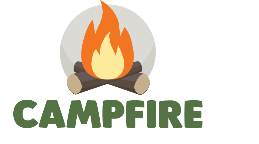 Camp Fire Logo Png Clipart (855x475), Png Download