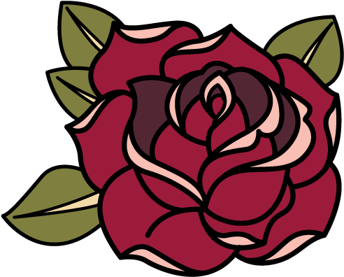 Colour Single Rose Clipart (1092x447), Png Download