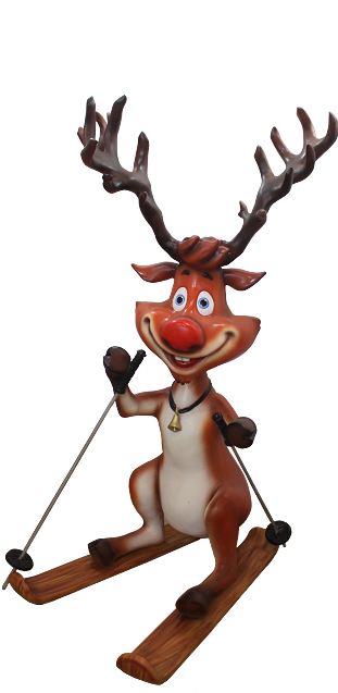 Skiing Clipart Reindeer - Png Download (500x750), Png Download