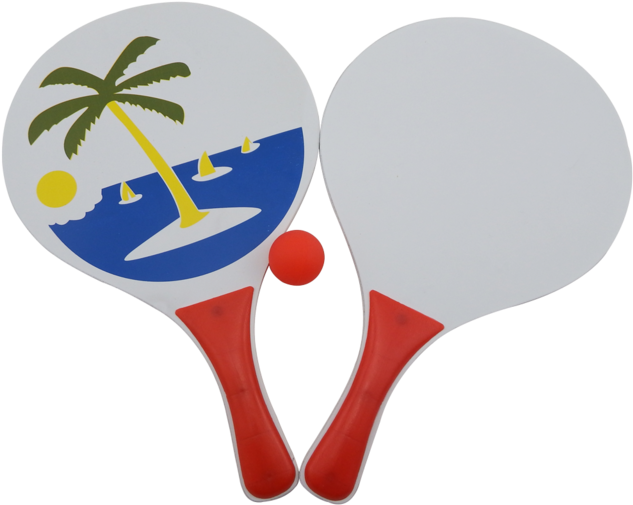 New Design Wooden Beach Tennis Racket For Beach Game Clipart (640x640), Png Download