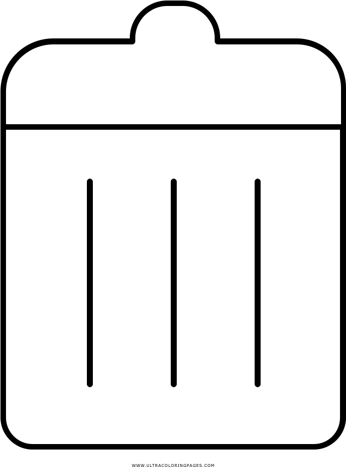 Trash Can Coloring Page Clipart (1000x1000), Png Download