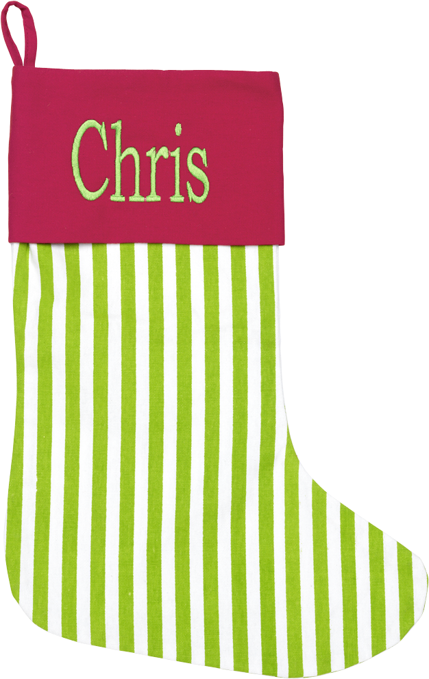 Striped Christmas Stocking Clipart (1100x1100), Png Download