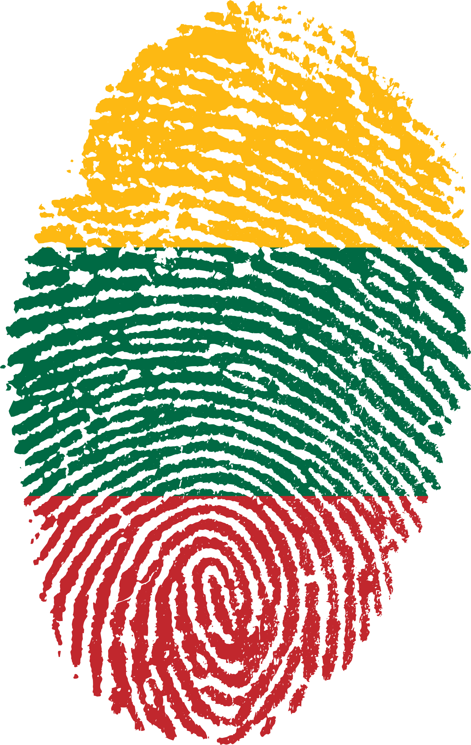 Lithuania Flag Fingerprint Country 655089 Clipart (1573x2488), Png Download
