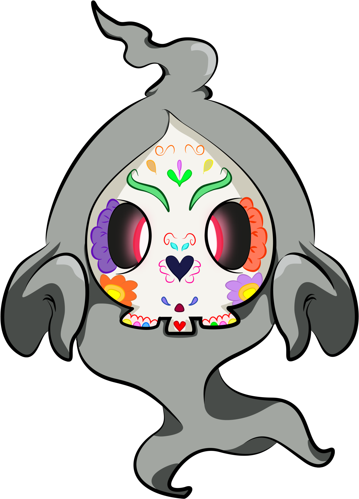“ Sugar Duskull Halloween And The Day Of The Dead Is Clipart (1280x1720), Png Download