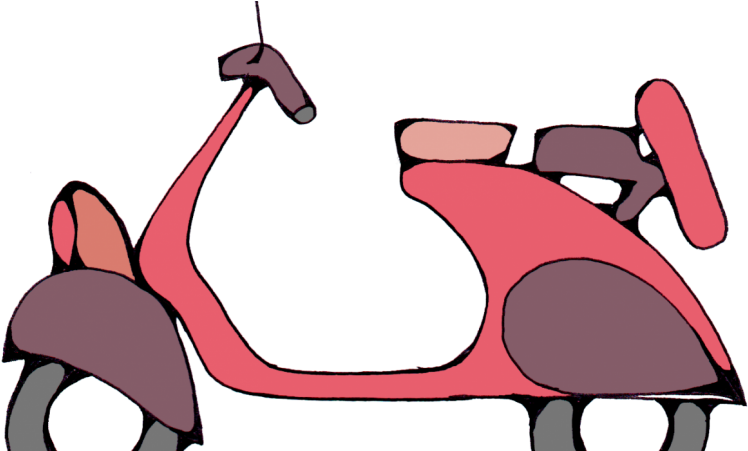 Antique Scooter Clipart (800x450), Png Download