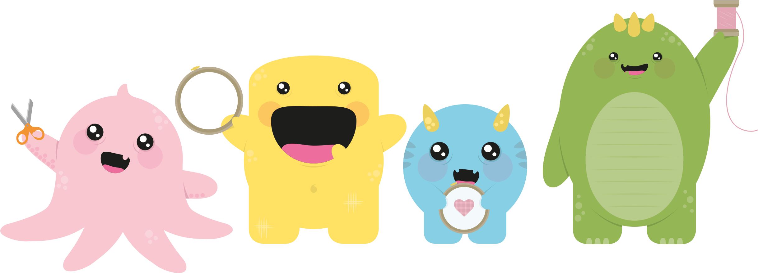 Custom Character Illustration The Geeky Stitching Co Clipart (2500x944), Png Download