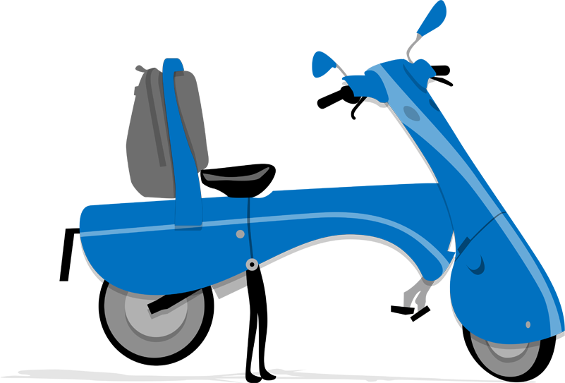 Moveo Is The First Foldable Electric Scooter Light Clipart (801x543), Png Download