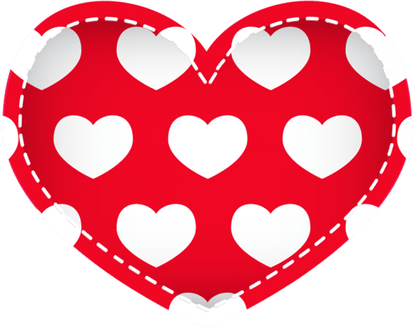 Free Png Red Heart With Hearts Png Clipart (850x678), Png Download