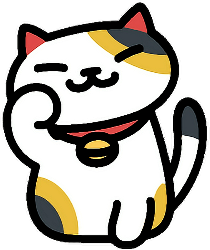 Neko Cat Nekoatsume Cute Simple Kitty Game Japanese Clipart (1024x1024), Png Download