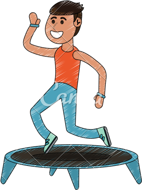 Man Jumping On Cartoon Clipart (800x800), Png Download