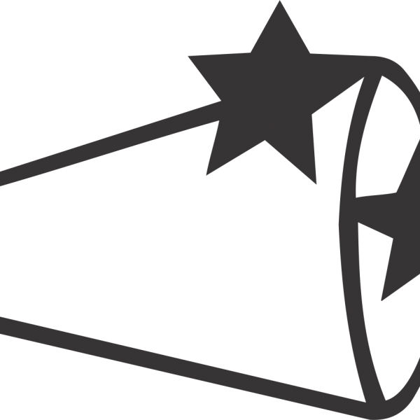 Megaphone With Stars Clipart (600x600), Png Download