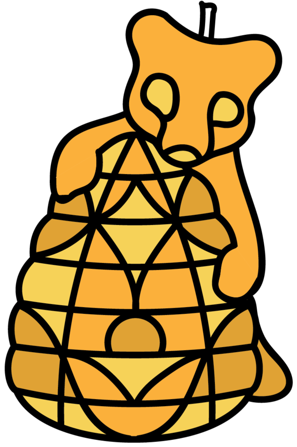 Bear And Beehive Clipart (1060x1297), Png Download