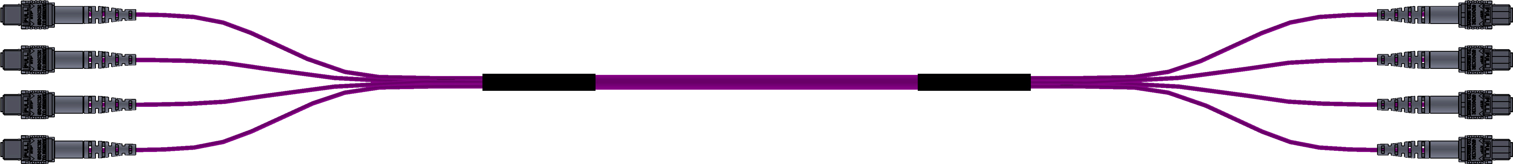 4x24mtp 96 Fiber Breakout Assembly Samm Teknoloji Fiber Clipart (5420x3000), Png Download