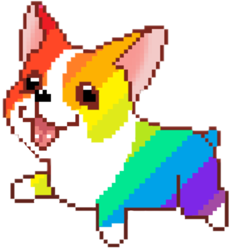 Dog Cute Cutedog Rainbow Rainbows Freetoedit Freesticke Clipart (1024x1024), Png Download