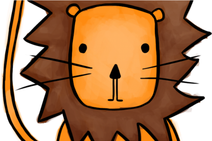 Leonard The Unhappy Lion Clipart (800x450), Png Download