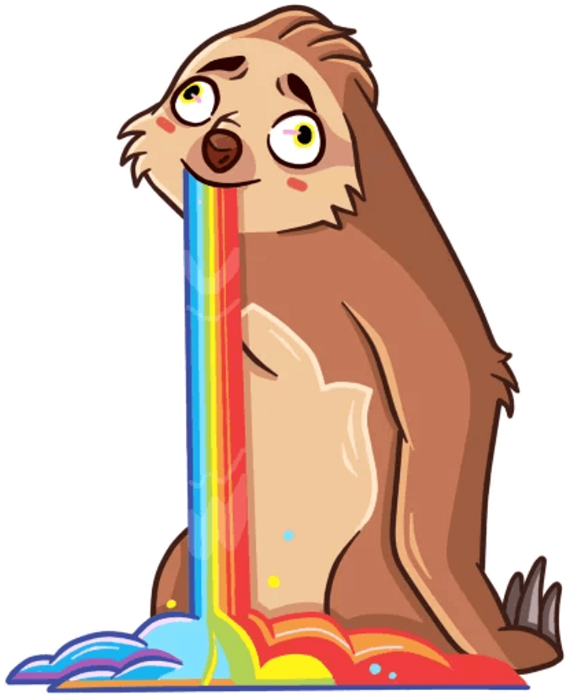 Sloth Sticker Clipart (1024x1024), Png Download