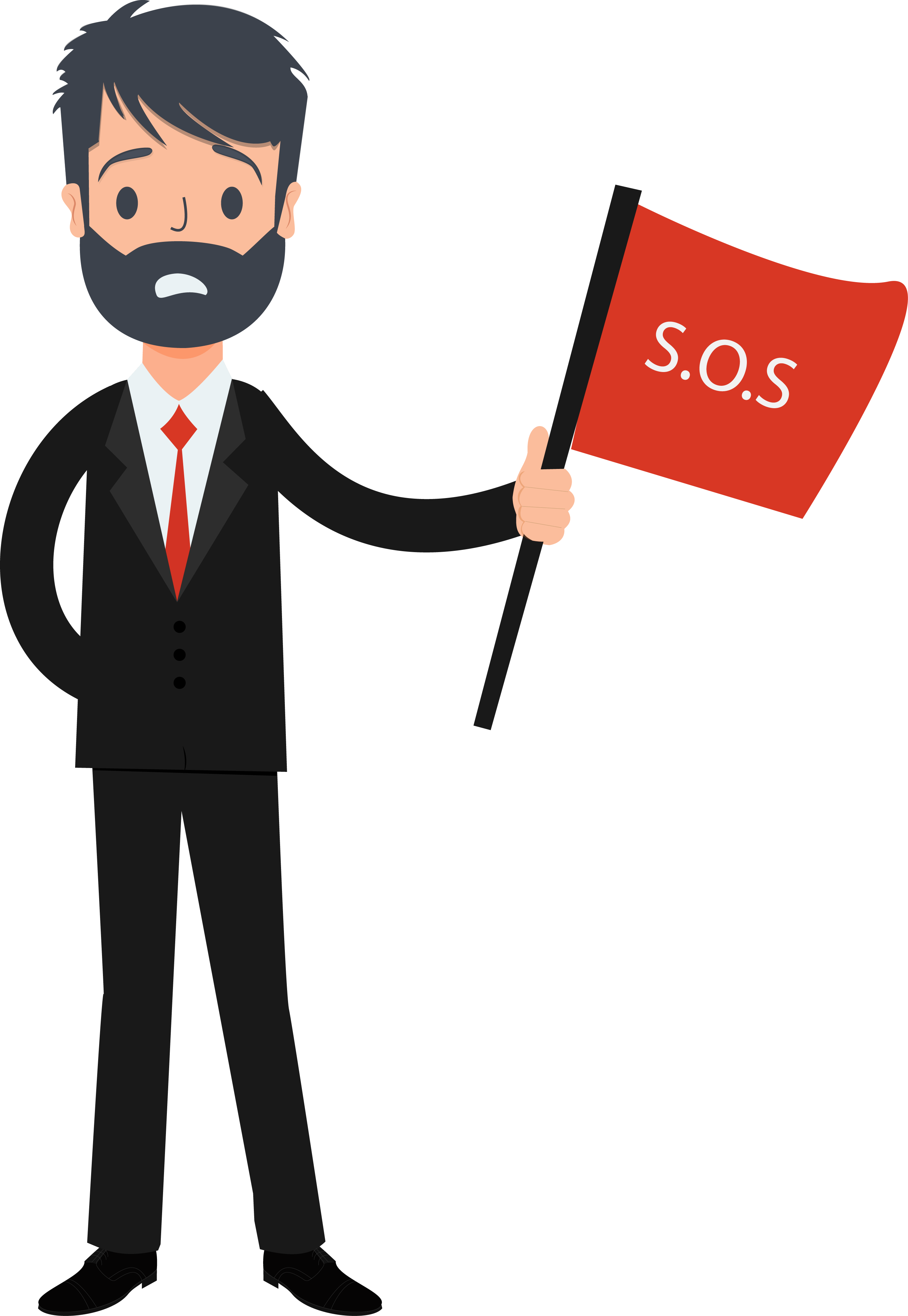 Toon Beard Businessman 87 Clipart (2840x4114), Png Download