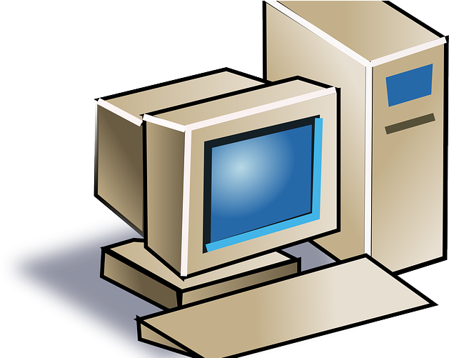 Dated Desktop Computer Graphic Clipart (629x501), Png Download