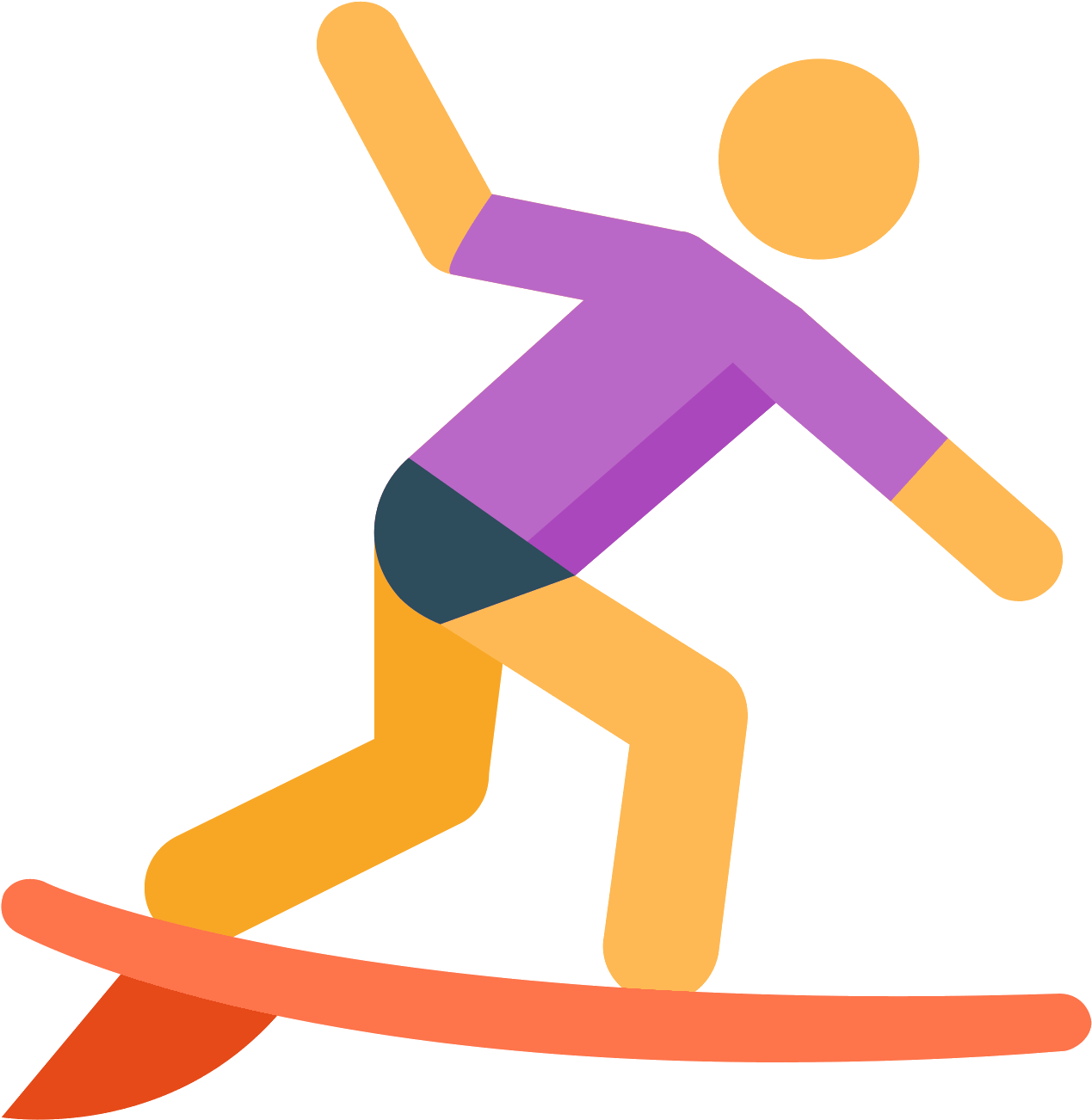 The Icon Is A Picture Of A Man On A Surfboard, To Clipart (1600x1600), Png Download