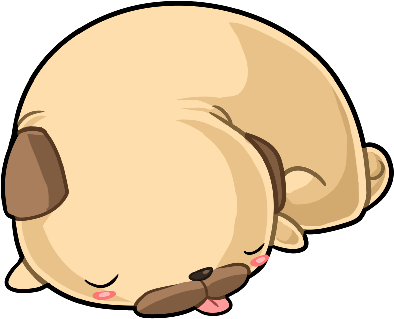 Smushed Pug Clipart (800x800), Png Download