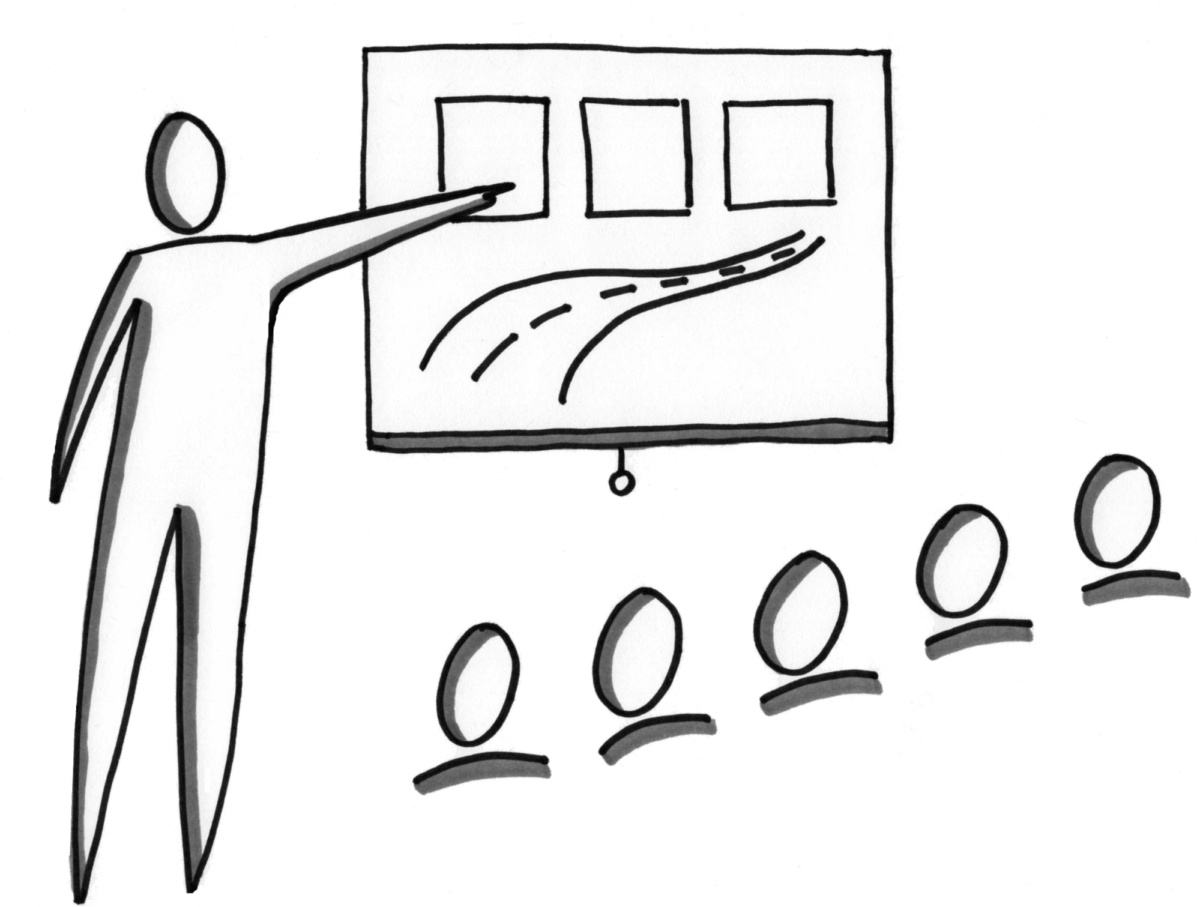 A Teacher Teaches Students In Front Of The Class Pointing Clipart (1200x907), Png Download