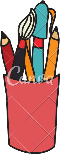 Paint Brush And Pencil Clipart (800x800), Png Download