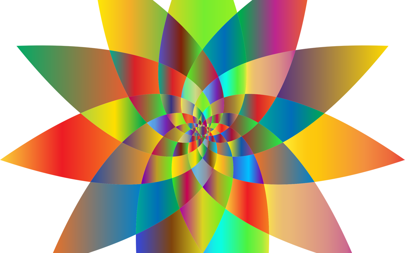 Clipart Prismatic Abstract Flower Line Art - Png Download (1368x855), Png Download