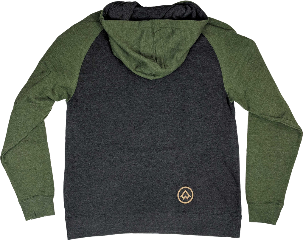 "look North" Charcoal Heather/army Heather Hoodie Clipart (1024x1024), Png Download