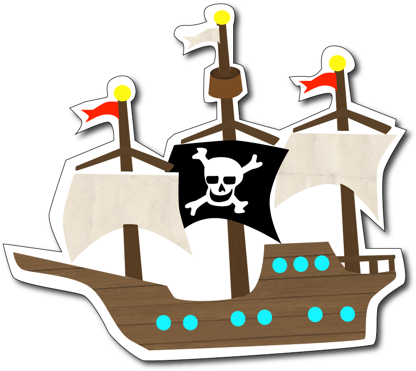 Pirate Boat - “ Clipart (865x768), Png Download