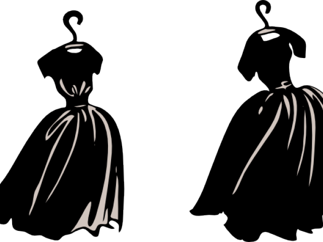 Black Dress Clipart Cloth Design - Png Download (640x480), Png Download