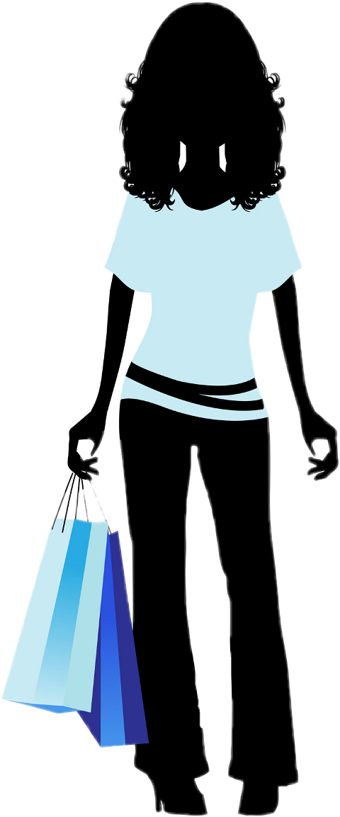 Girl With Shopping Bags Clipart - Png Download (480x1153), Png Download