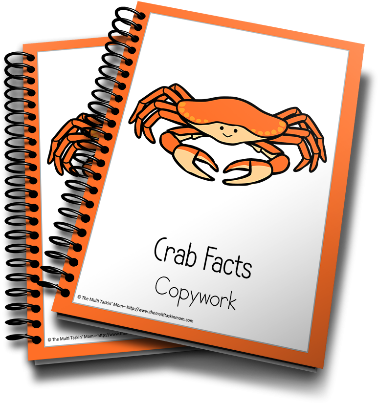 Crab Color And Copywork Clipart (900x983), Png Download