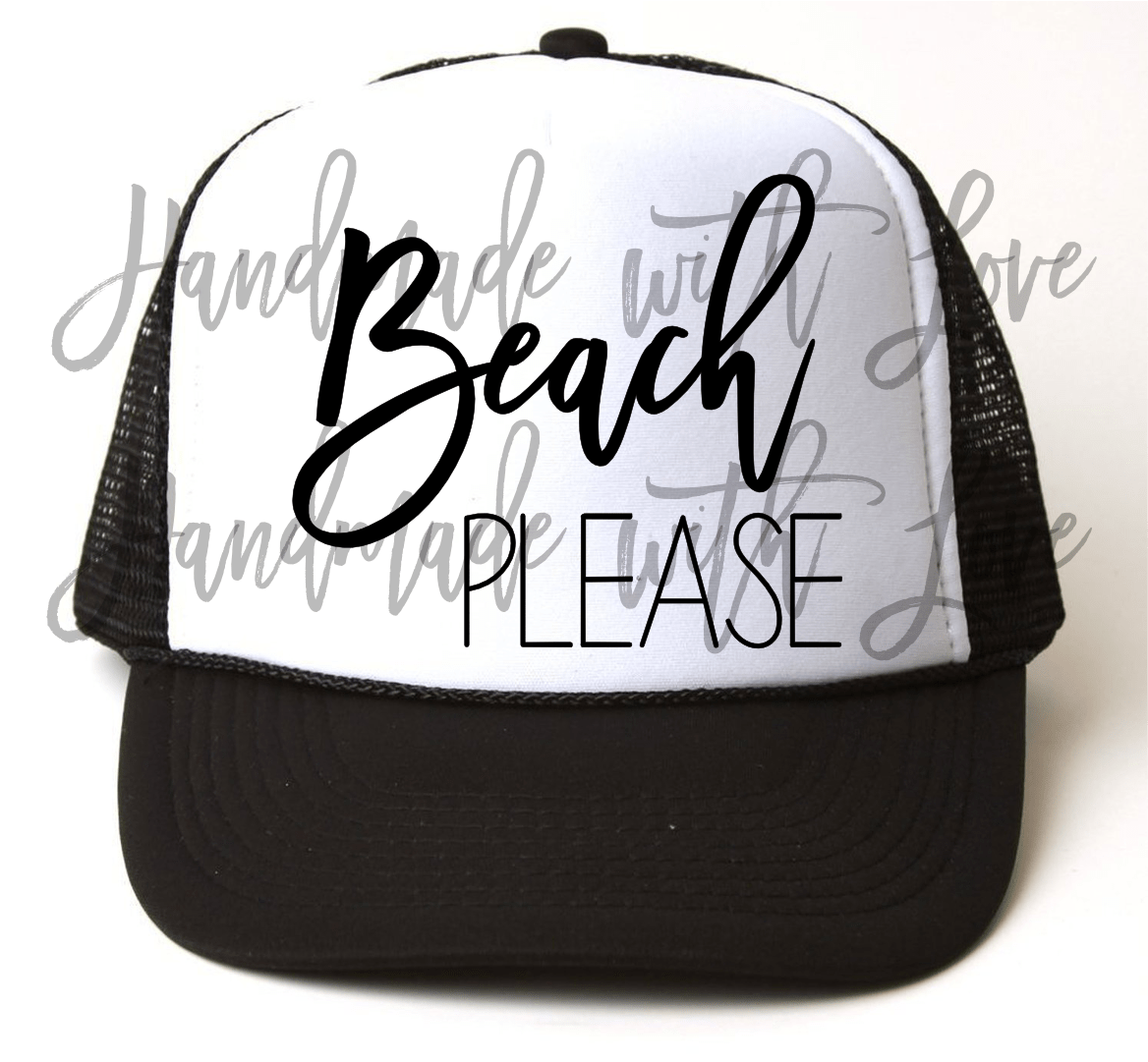 Beach Please Trucker Hat Clipart (1920x1080), Png Download