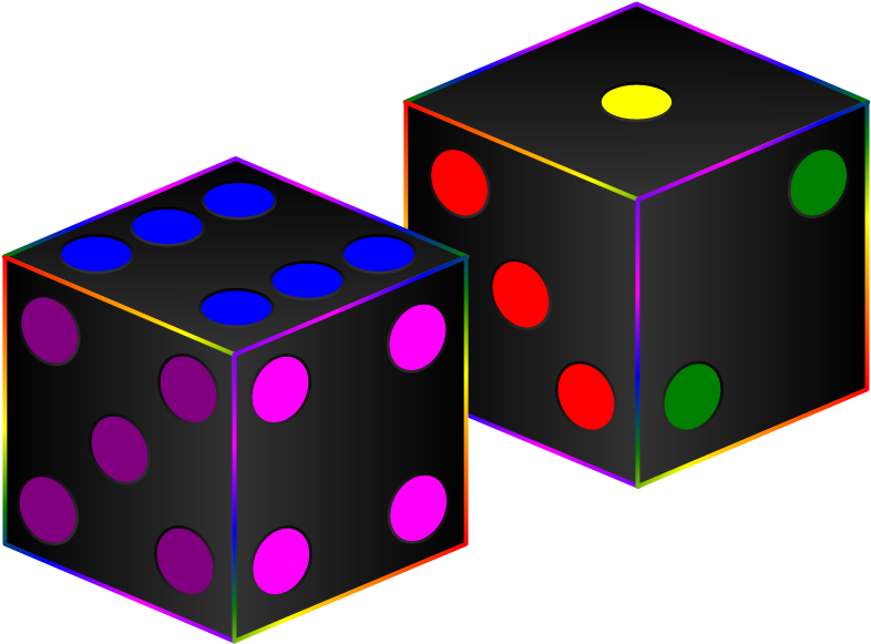 Black Dices Dices 999px Clipart (786x581), Png Download