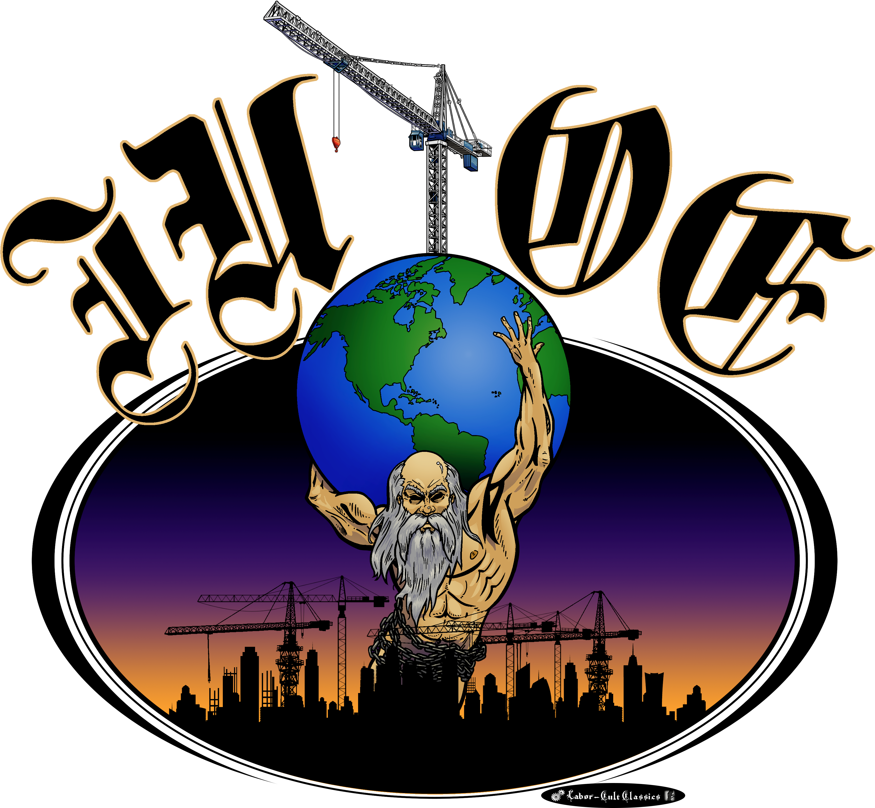 The Titan Atlas And Tower Crane Clipart (3600x3530), Png Download