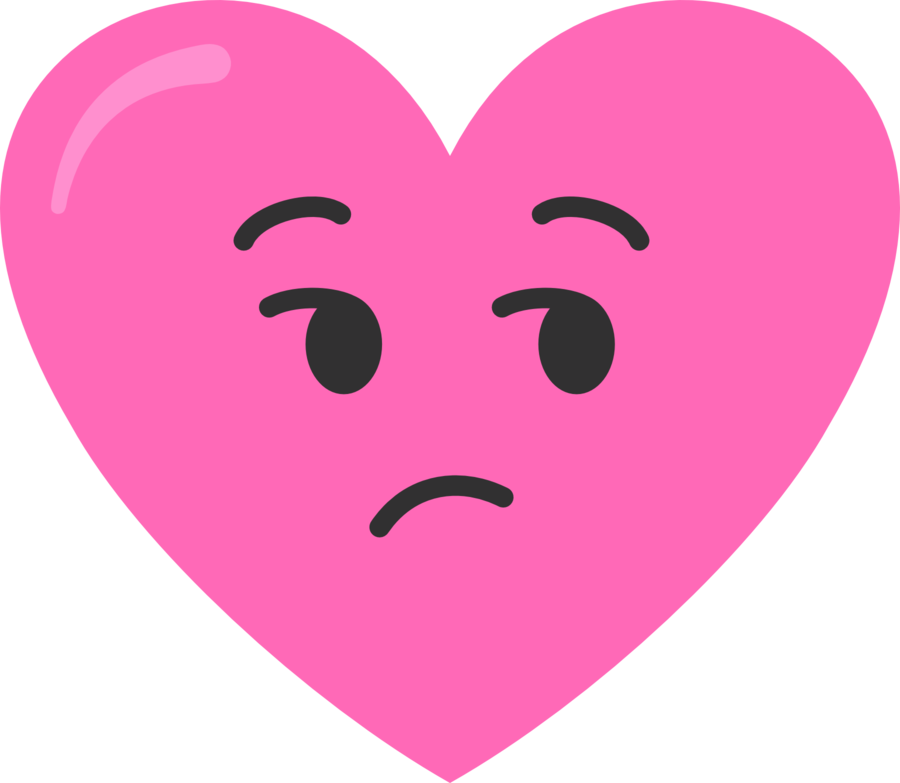 Kinda Sad Pink Heart Clipart (900x783), Png Download