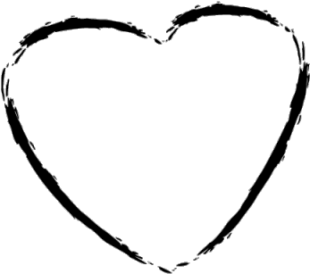 Drawn Heart Black And White Clipart (640x480), Png Download