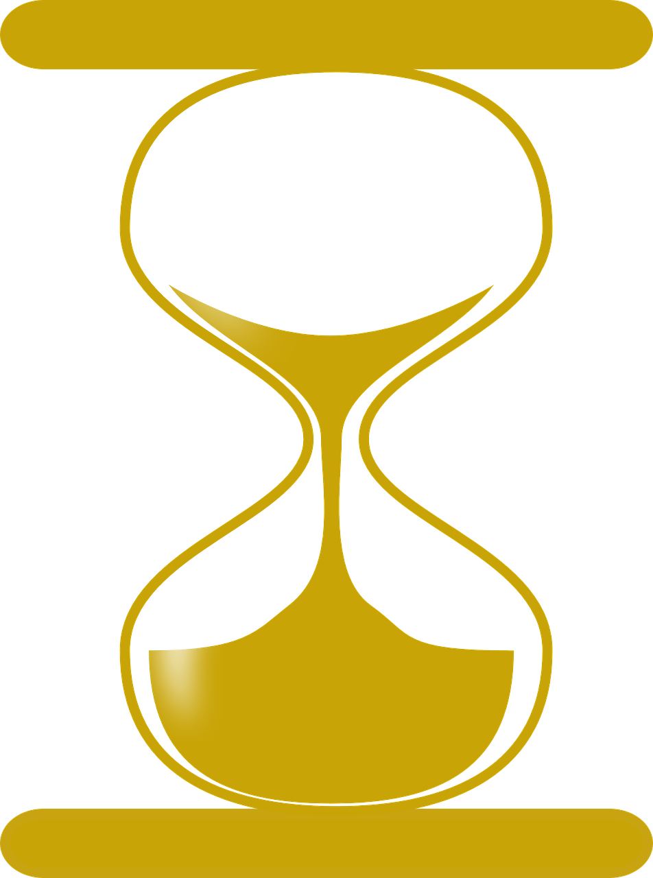 Hourglass Time Gold Clipart (952x1280), Png Download