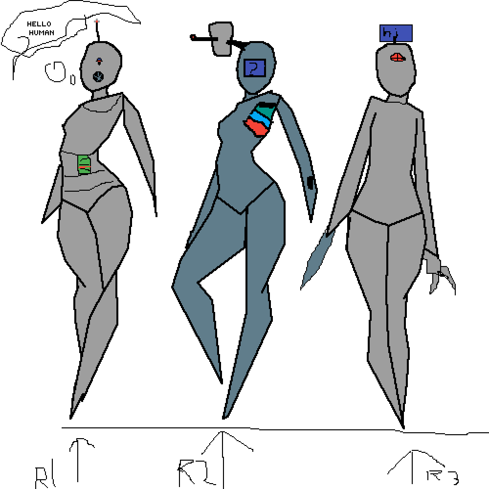 The Robo Sisters {3 Of My Oc's Clipart (1000x1000), Png Download