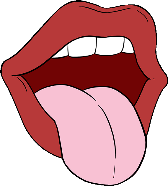 How To Draw Mouth And Tongue Clipart (680x678), Png Download