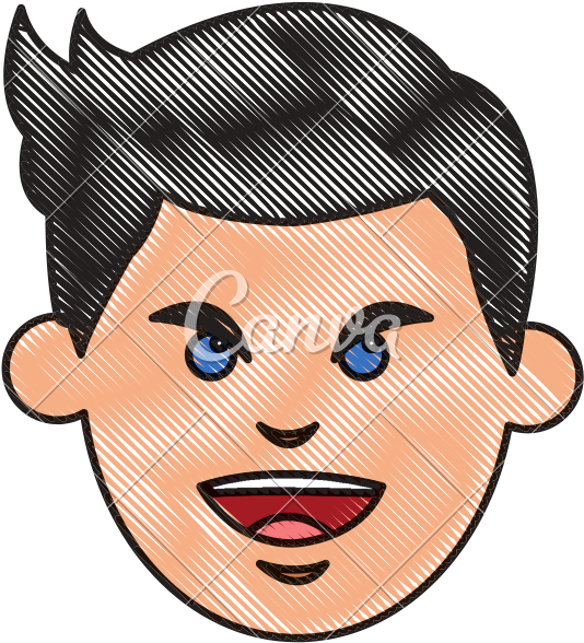 Man Black Hair Blue Clipart (800x800), Png Download