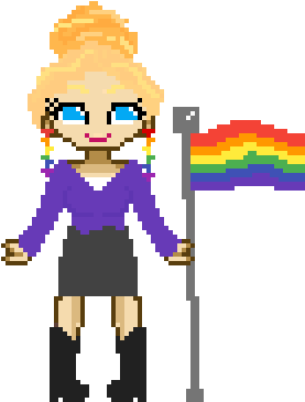 Girl Holding Gay Pride Flag Clipart (1040x1160), Png Download