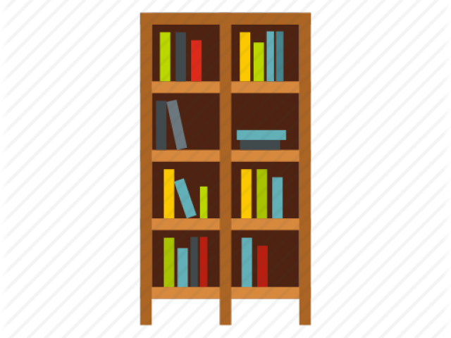 Bookcase Clipart Row Book - Png Download (640x480), Png Download