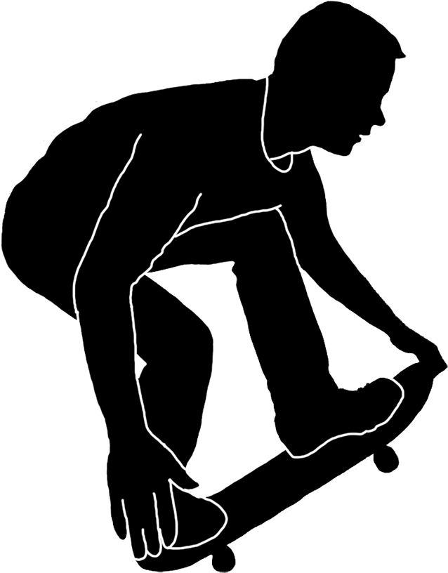 Skateboard Clip Art Silhouette - Png Download (638x816), Png Download